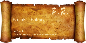 Pataki Rabán névjegykártya